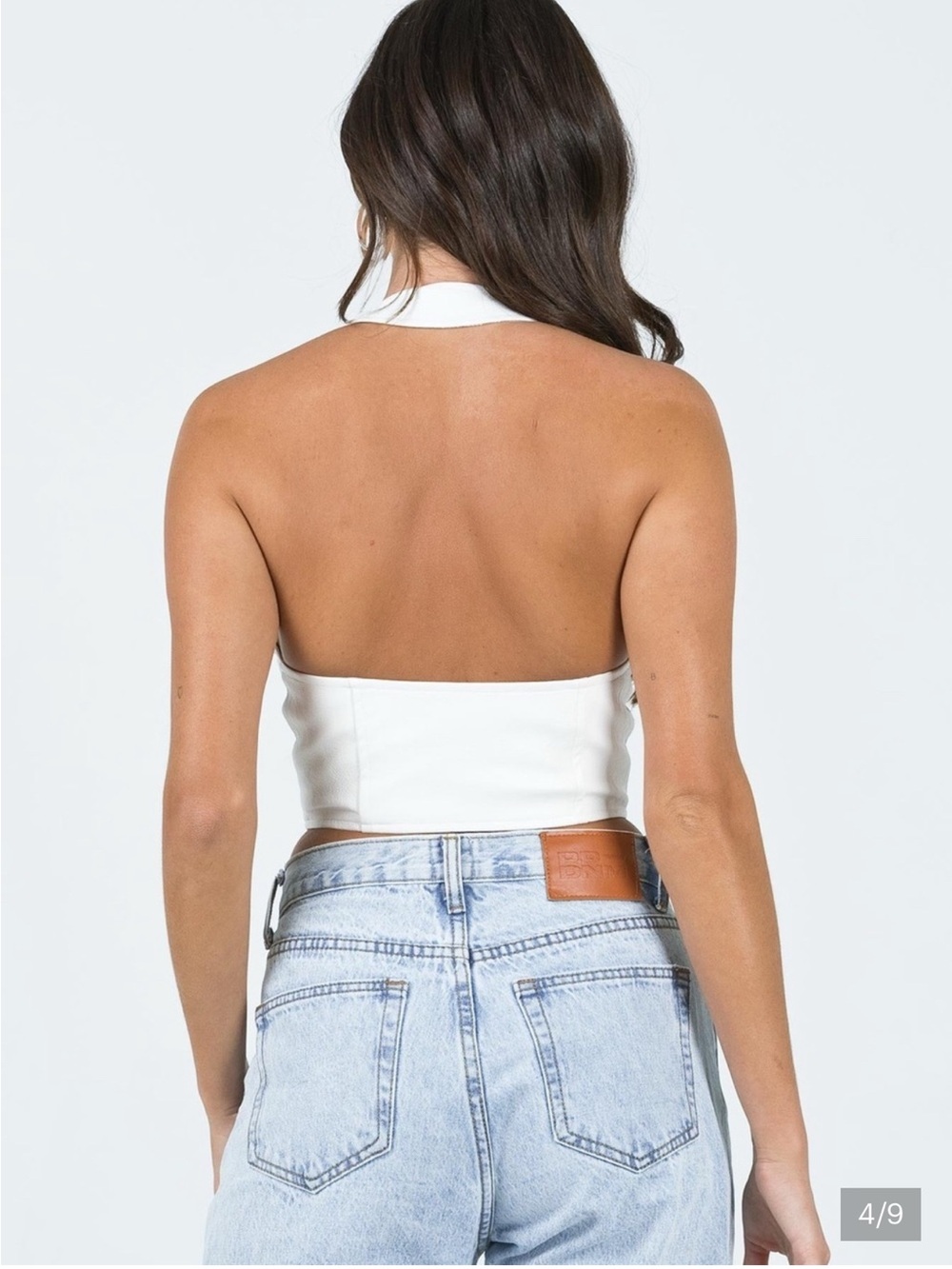 Princess Polly White Palladia Pu Jordy Halter Corset Top - Picture 3 of 7